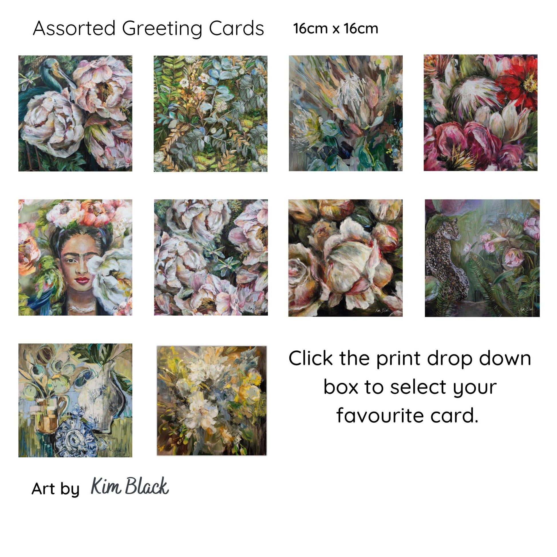 Square Greeting Cards & Envelopes - Kim Black - Ruthanne Collection