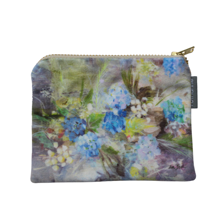 Blue Bells Velvet Coin Purse | Elegant & Compact | Ruthanne Collection