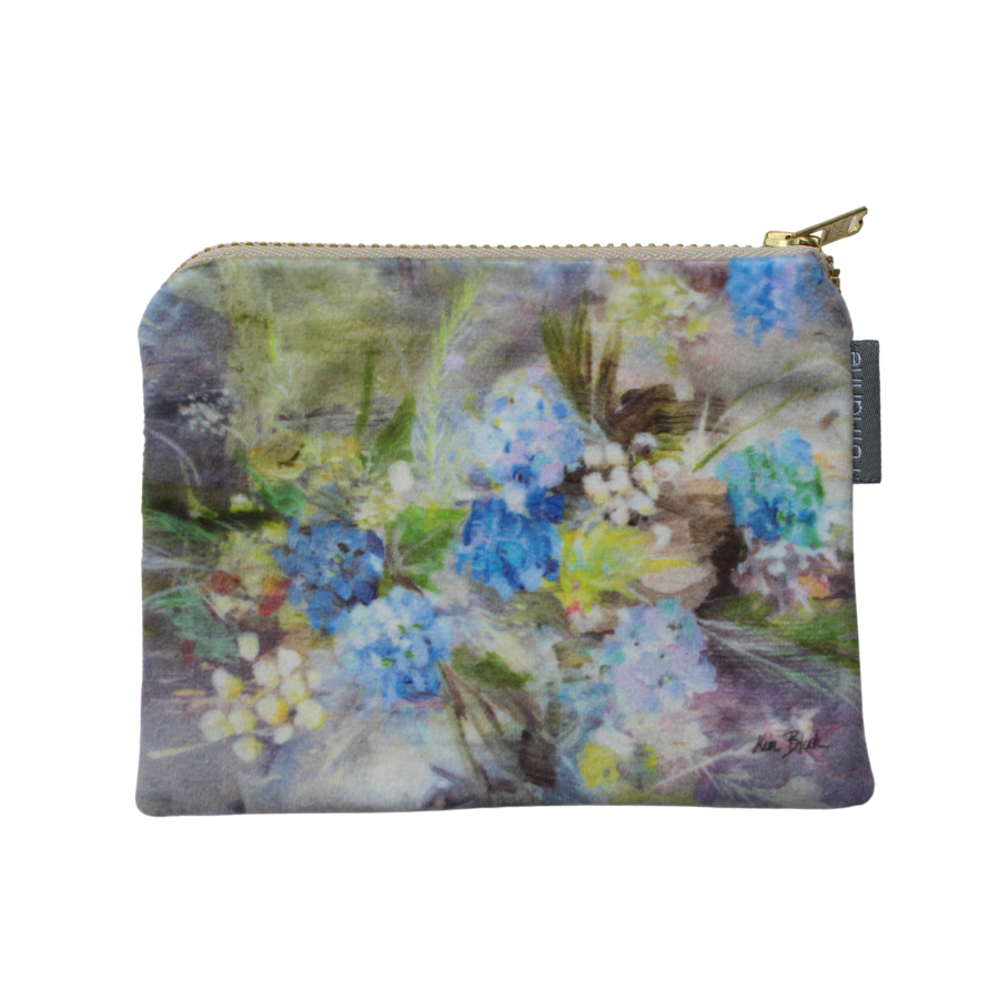 Blue Bells Velvet Print Coin Purse