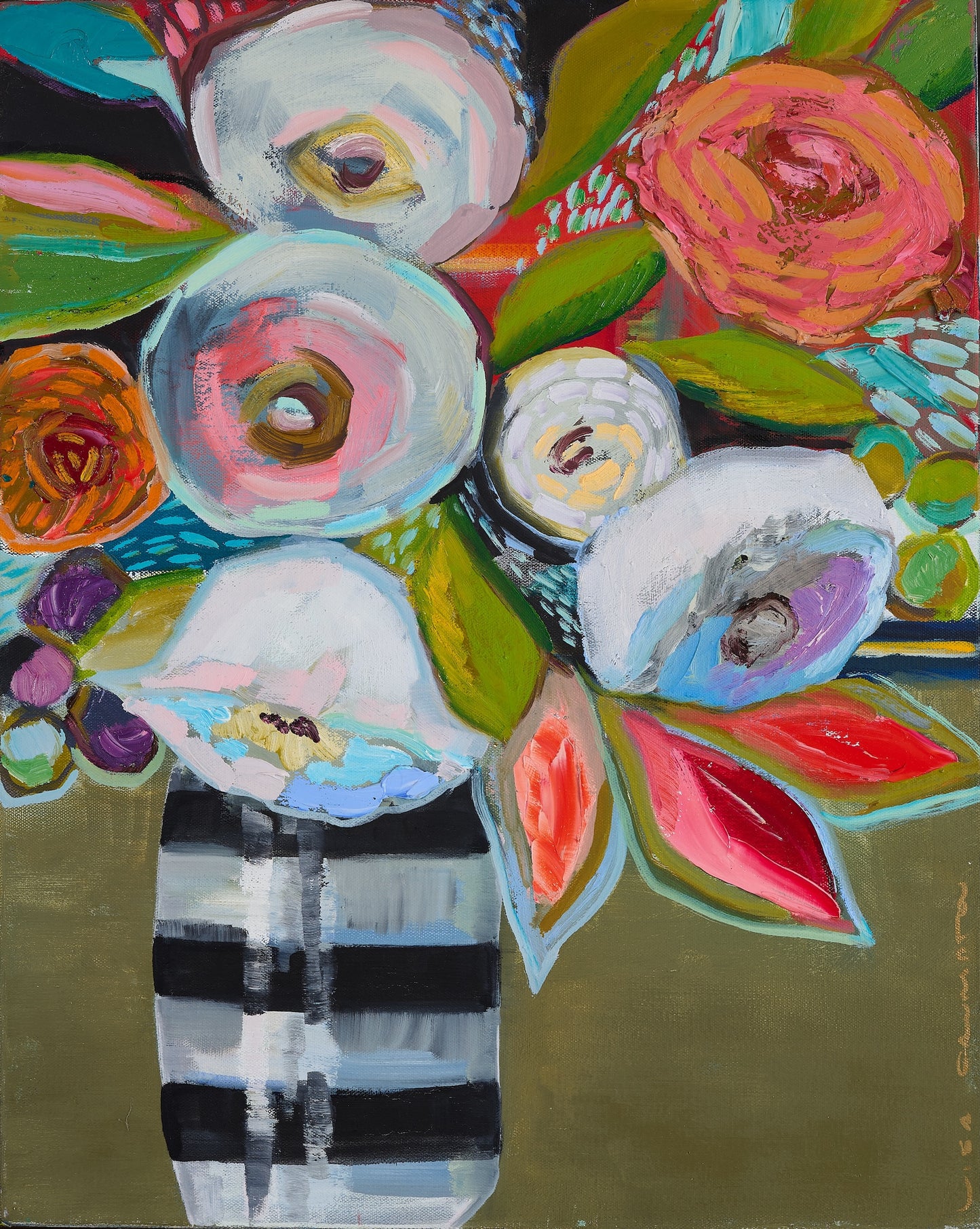 Bright Floral Triptych lll Canvas Print