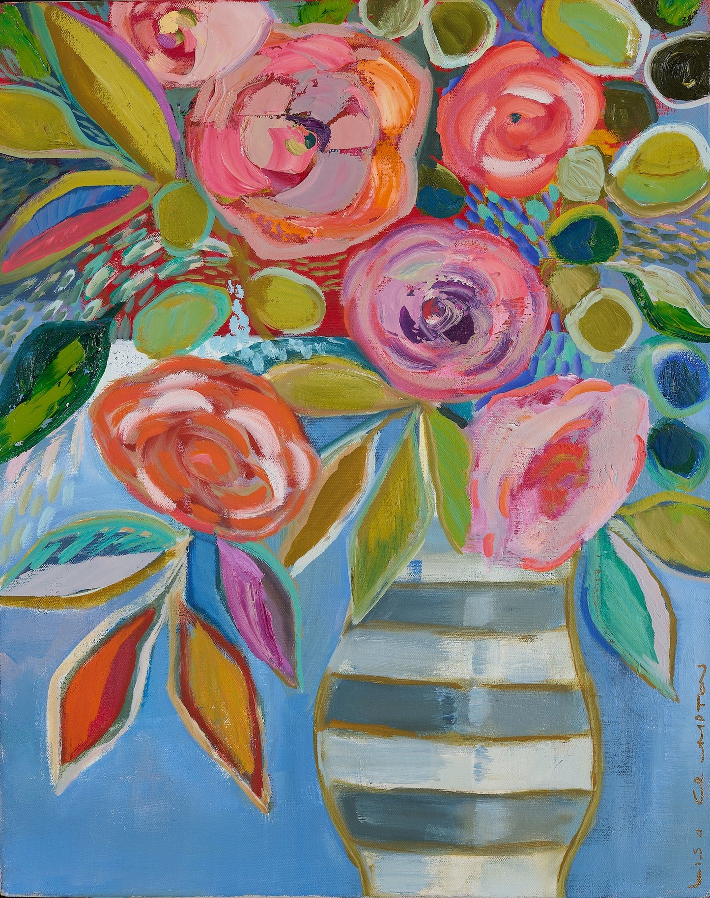 Bright Floral Triptych ll Canvas Print