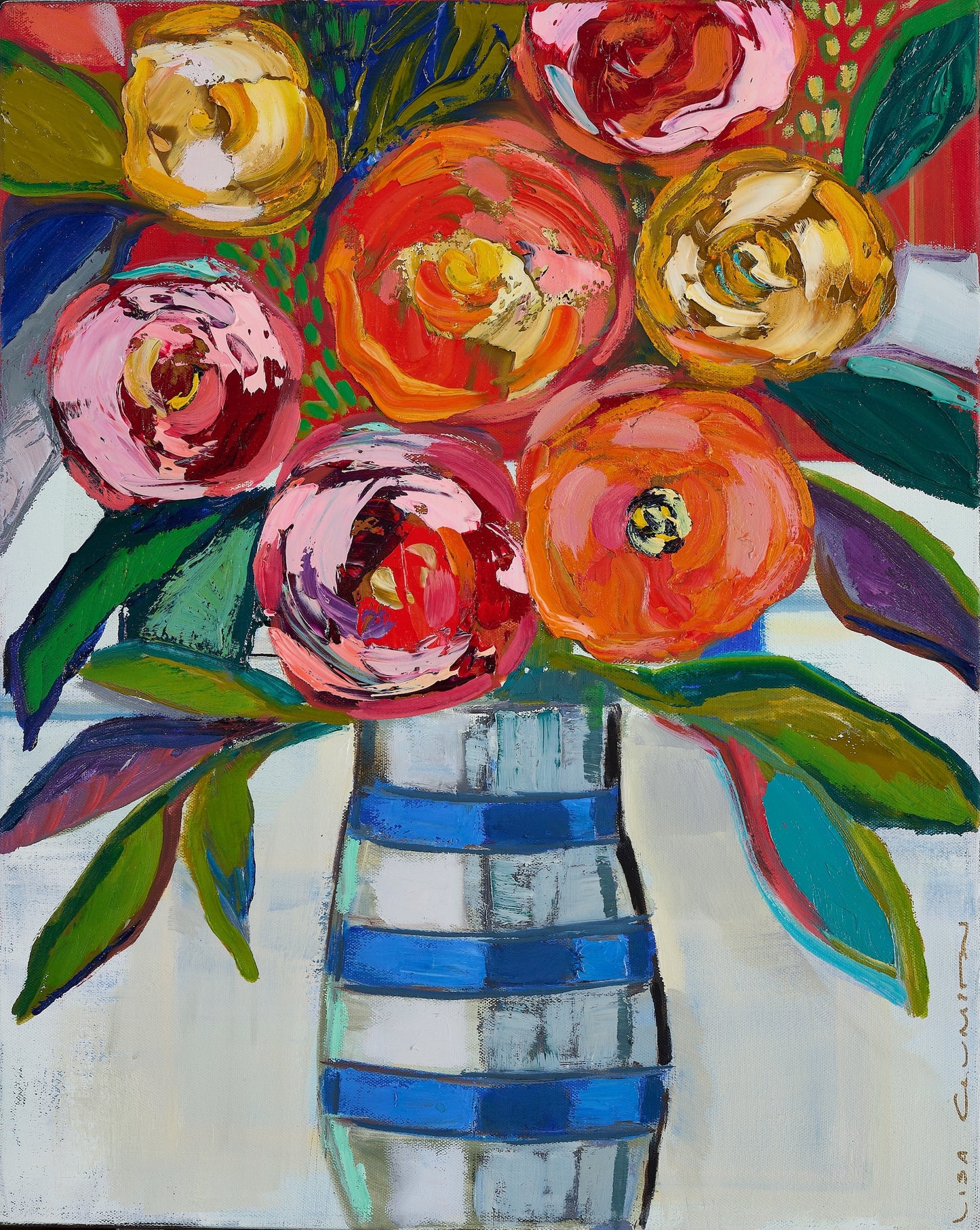 Bright Floral Triptych l Canvas Print