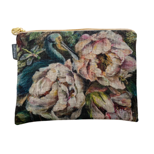 Celebrating Paradise Cotton Cosmetic Bag - Kim Black - Ruthanne Collection