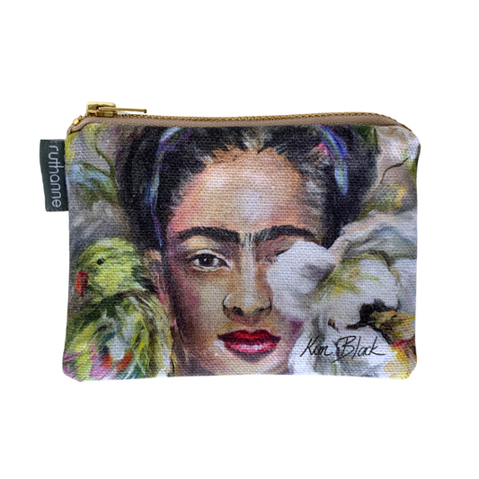 Frida Cotton Coin Purse - Kim Black - Ruthanne Collection