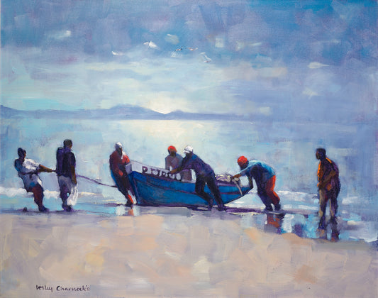 Dawn Trek Fishing Canvas Print