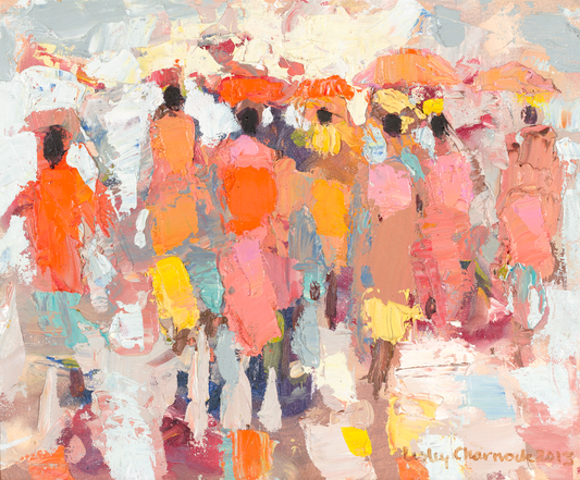 Abstract Women Walking Away Canvas Print