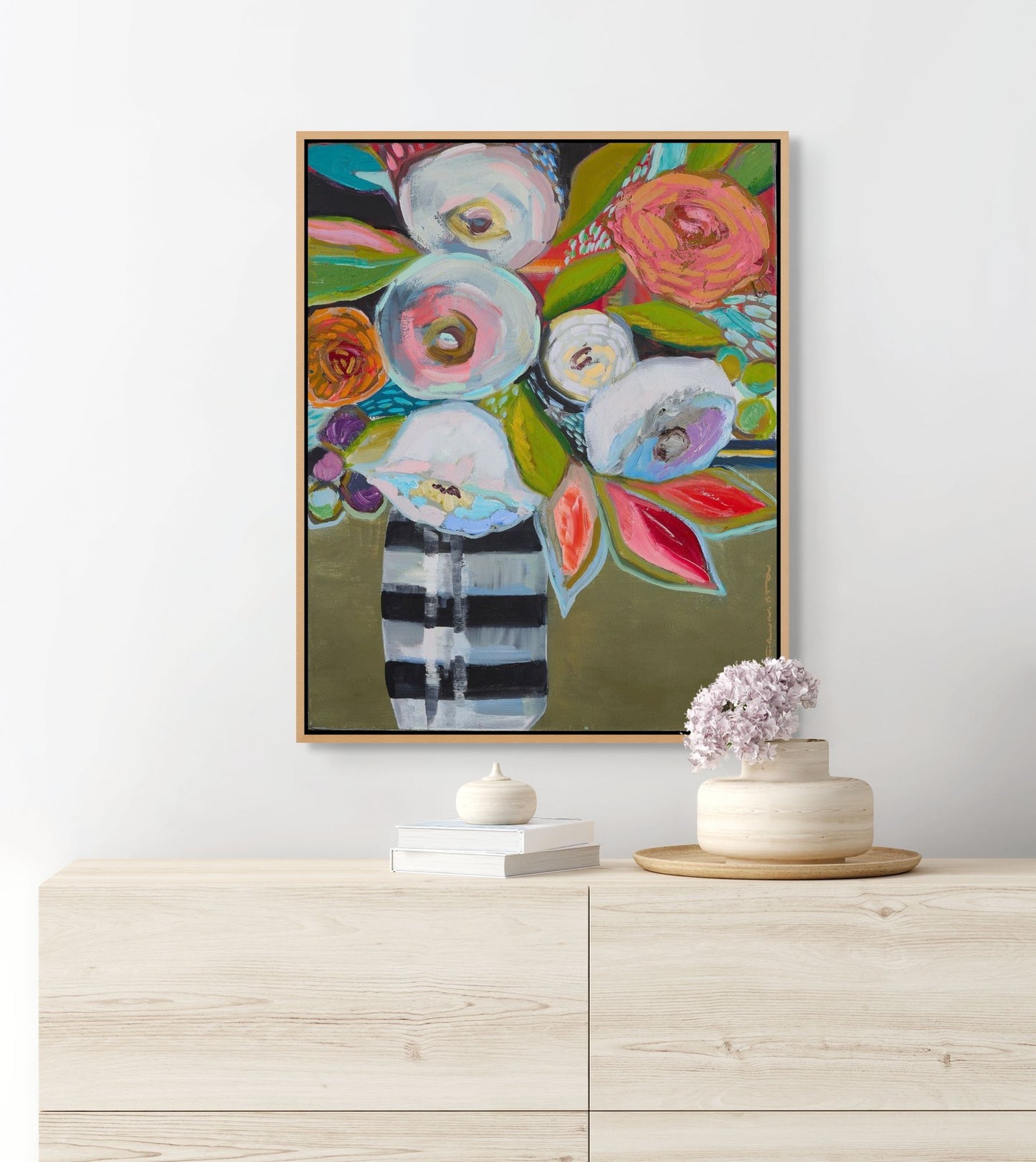Bright Floral Triptych lll Canvas Print