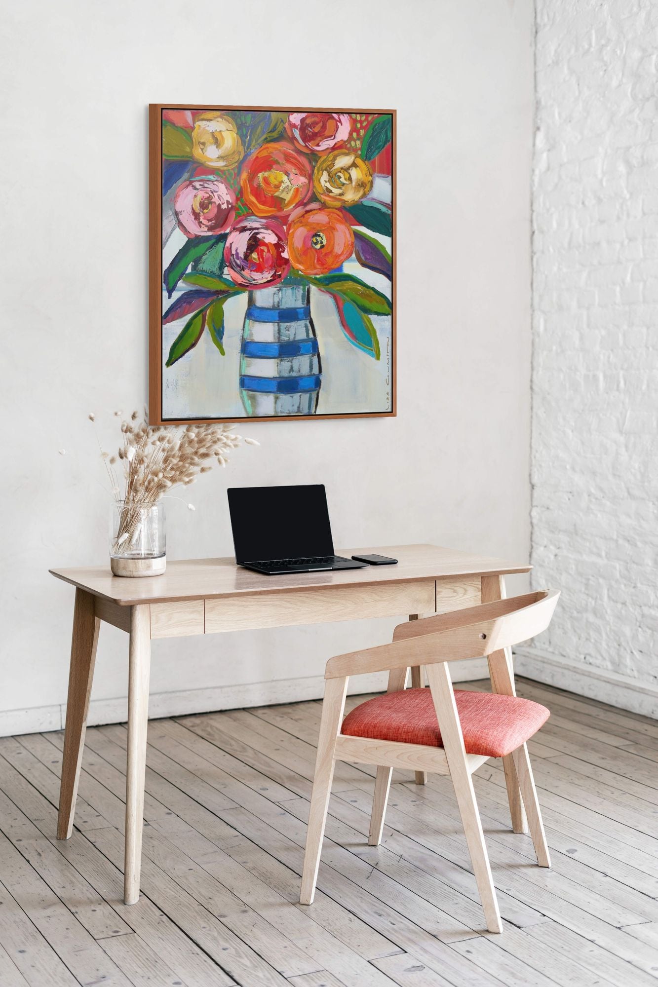 Bright Floral Triptych l Canvas Print