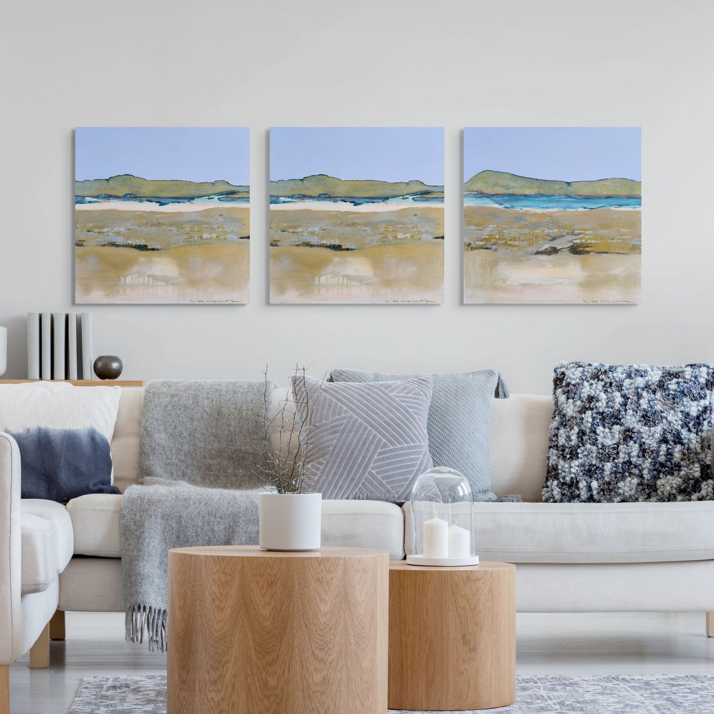 Golden Sands Triptych Canvas Prints