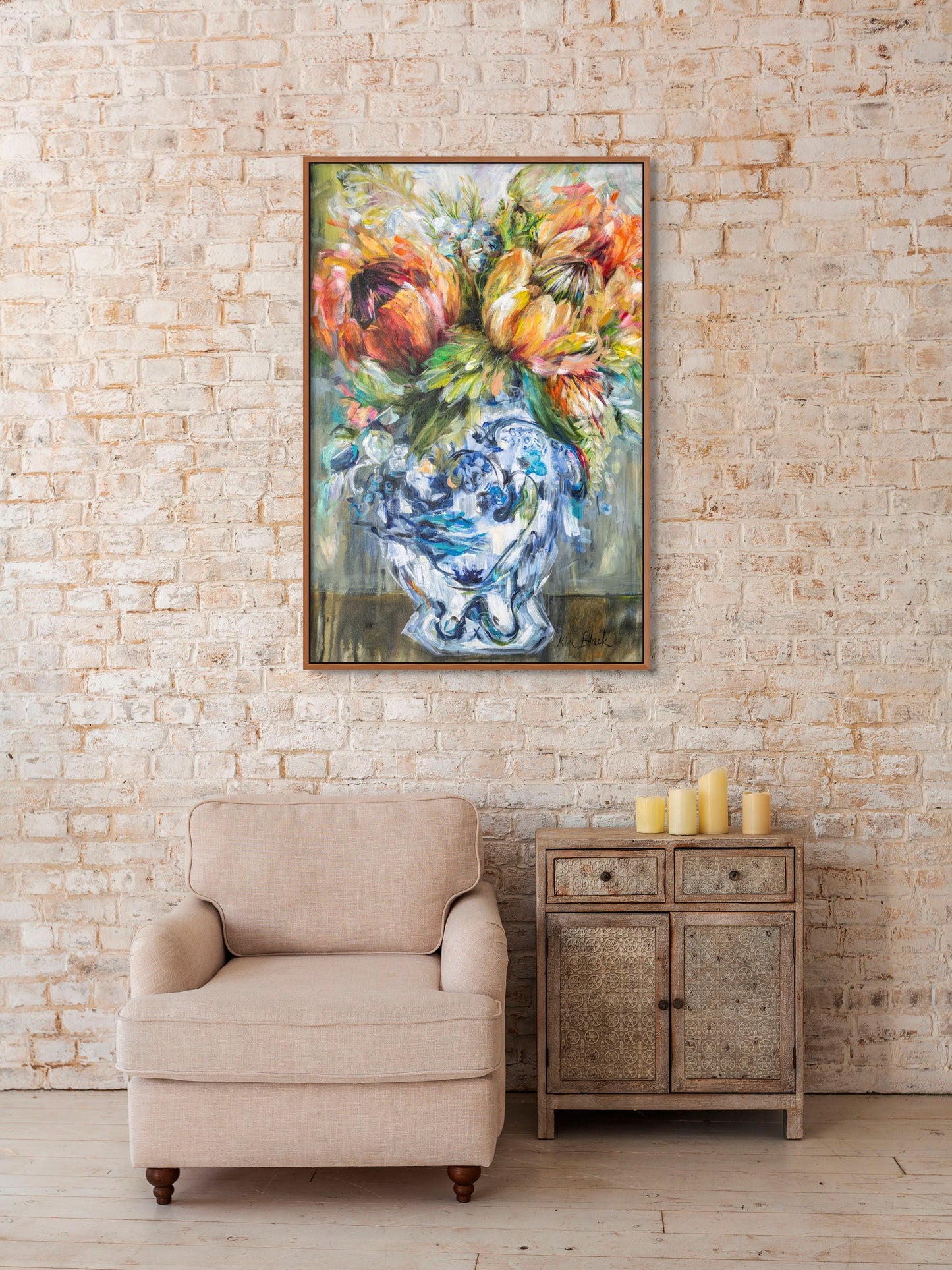 Protea Pageant Canvas Print on the Wall - Kim Black - Ruthanne Collection