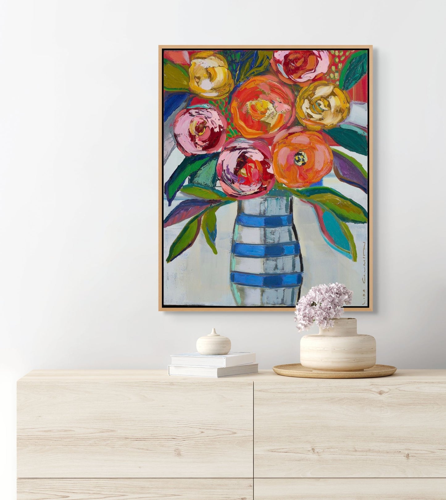 Bright Floral Triptych l Canvas Print