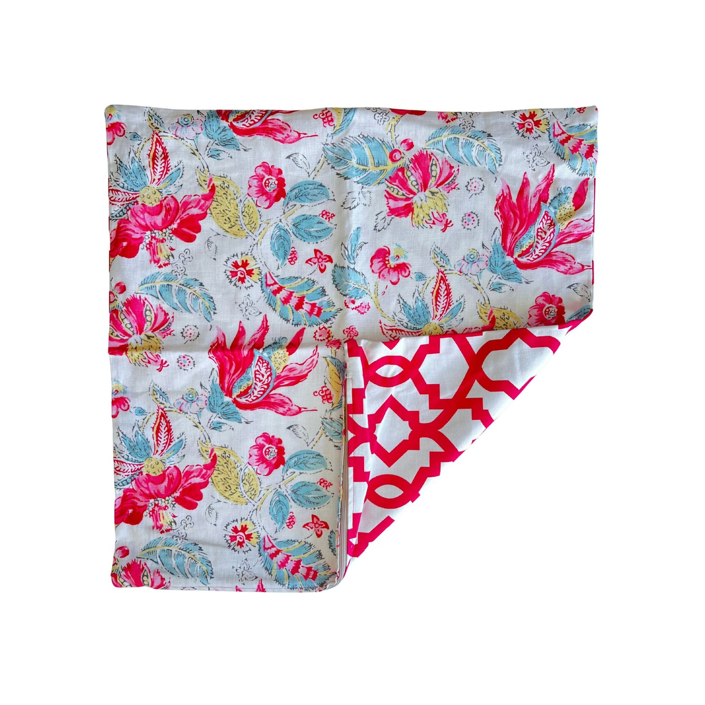 Pink Floral Print Cotton Scatter Cushion 60 x 60cm