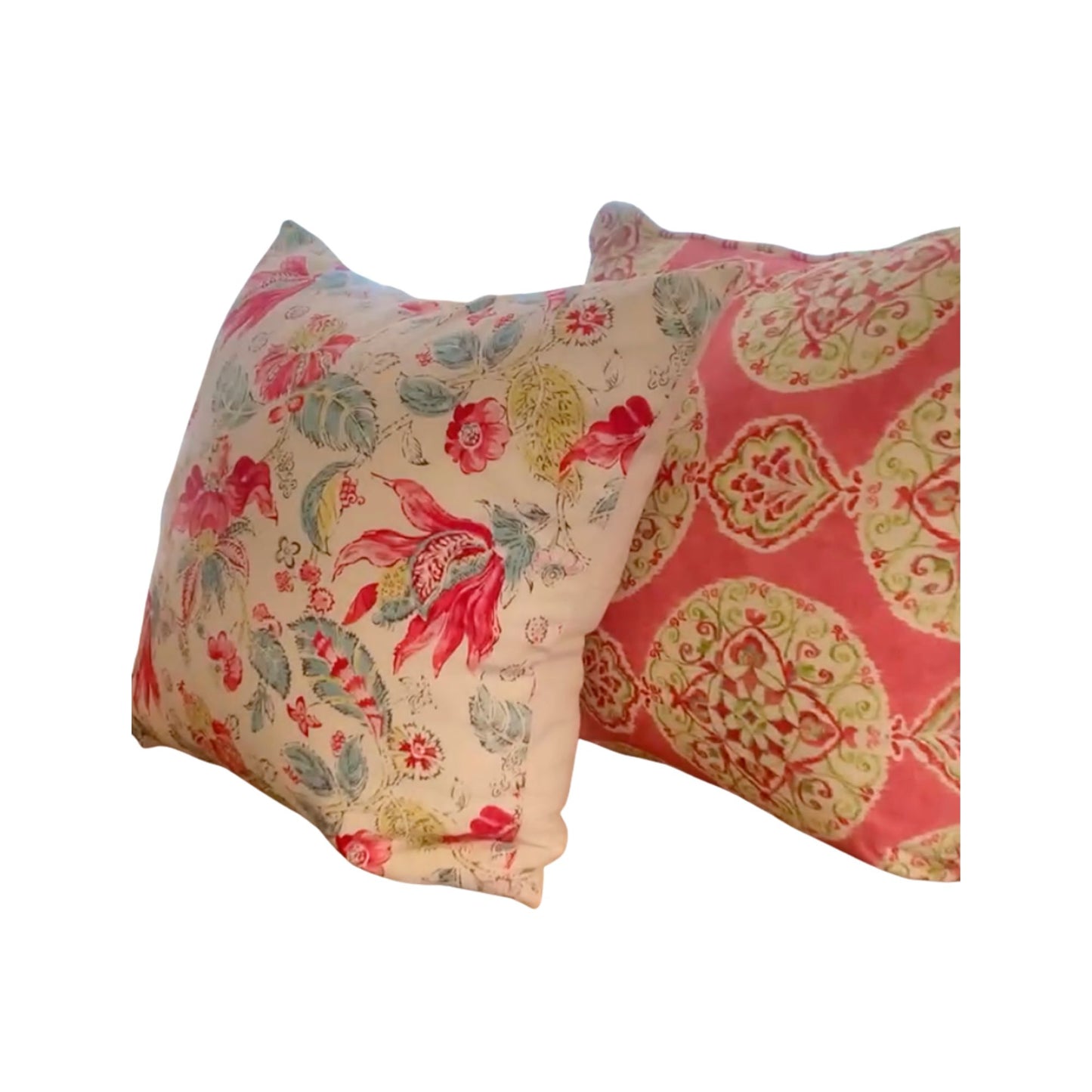 Pink Floral Print Cotton Scatter Cushion 60 x 60cm