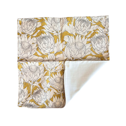 Orchre Protea Print Cotton Scatter Cushion 60 x 60cm