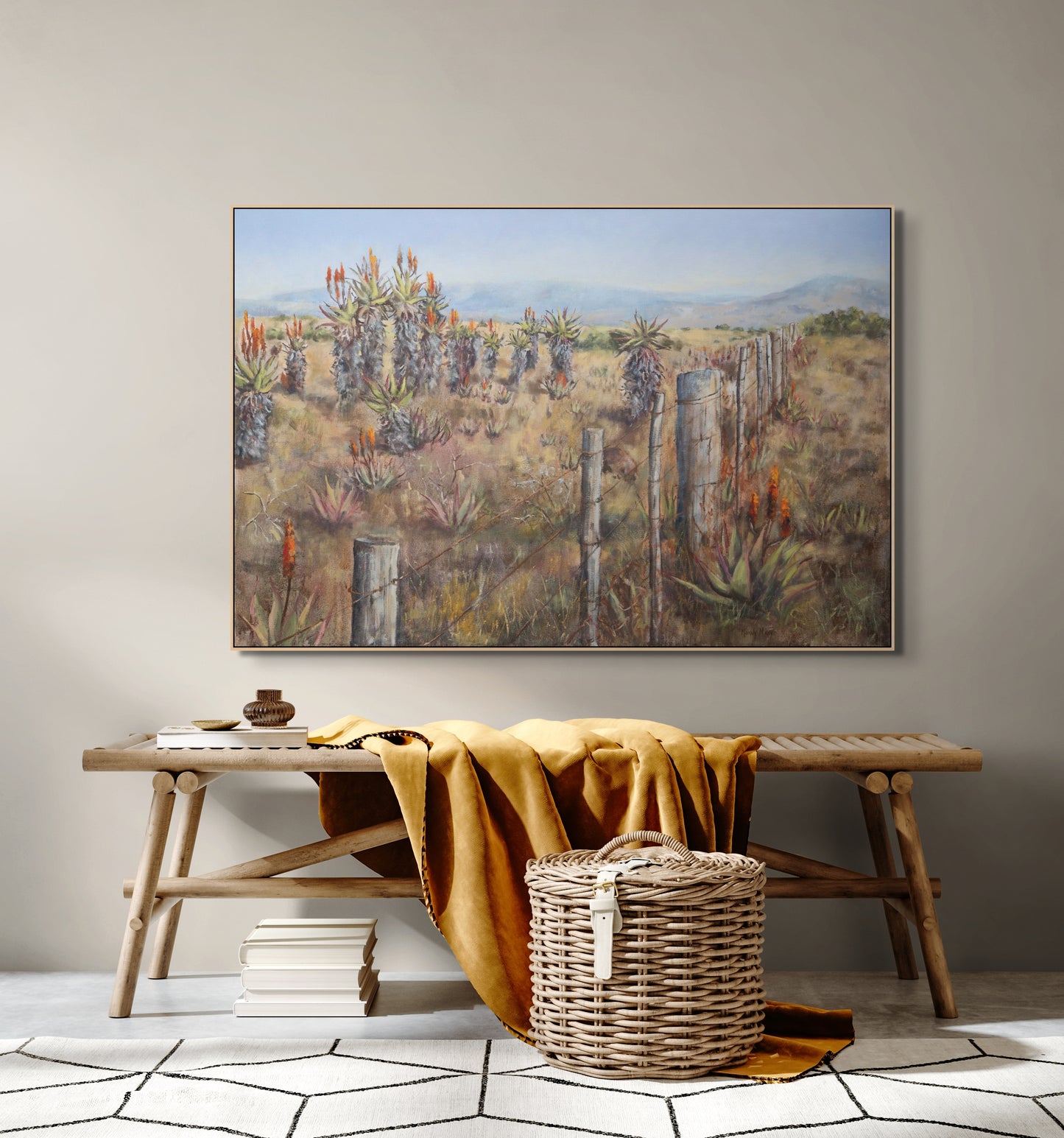 Aloes and Old Fence Canvas Print