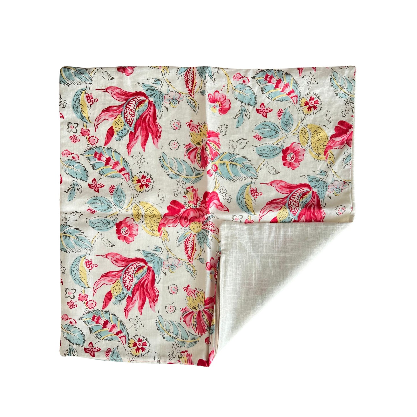 Pink Floral Print Cotton Scatter Cushion 60 x 60cm