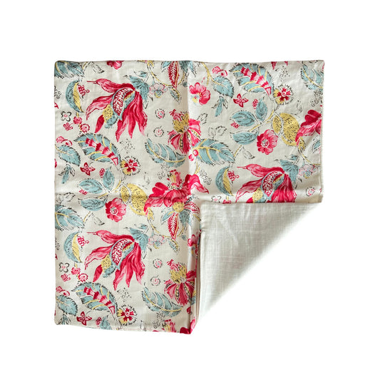 Pink Floral Print Cotton Scatter Cushion 60 x 60cm