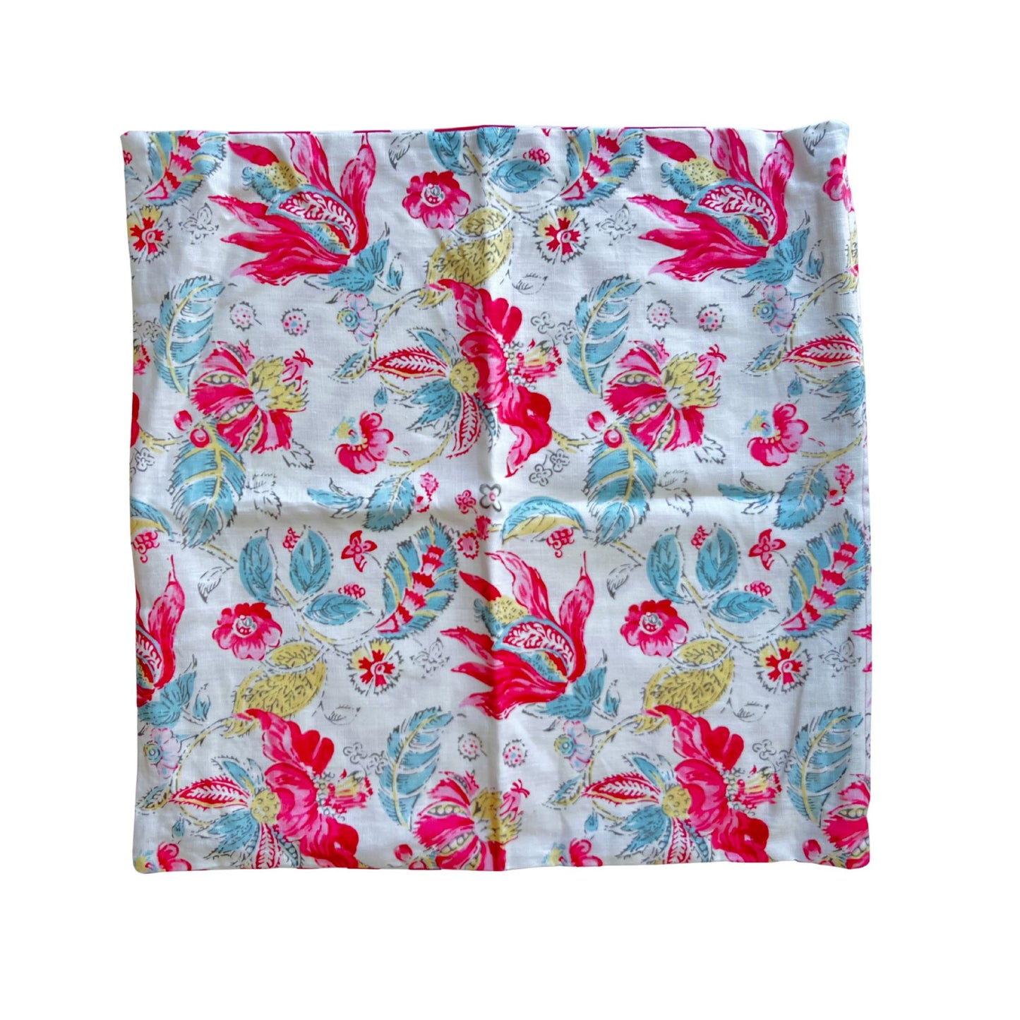 Pink Floral Print Cotton Scatter Cushion 60 x 60cm