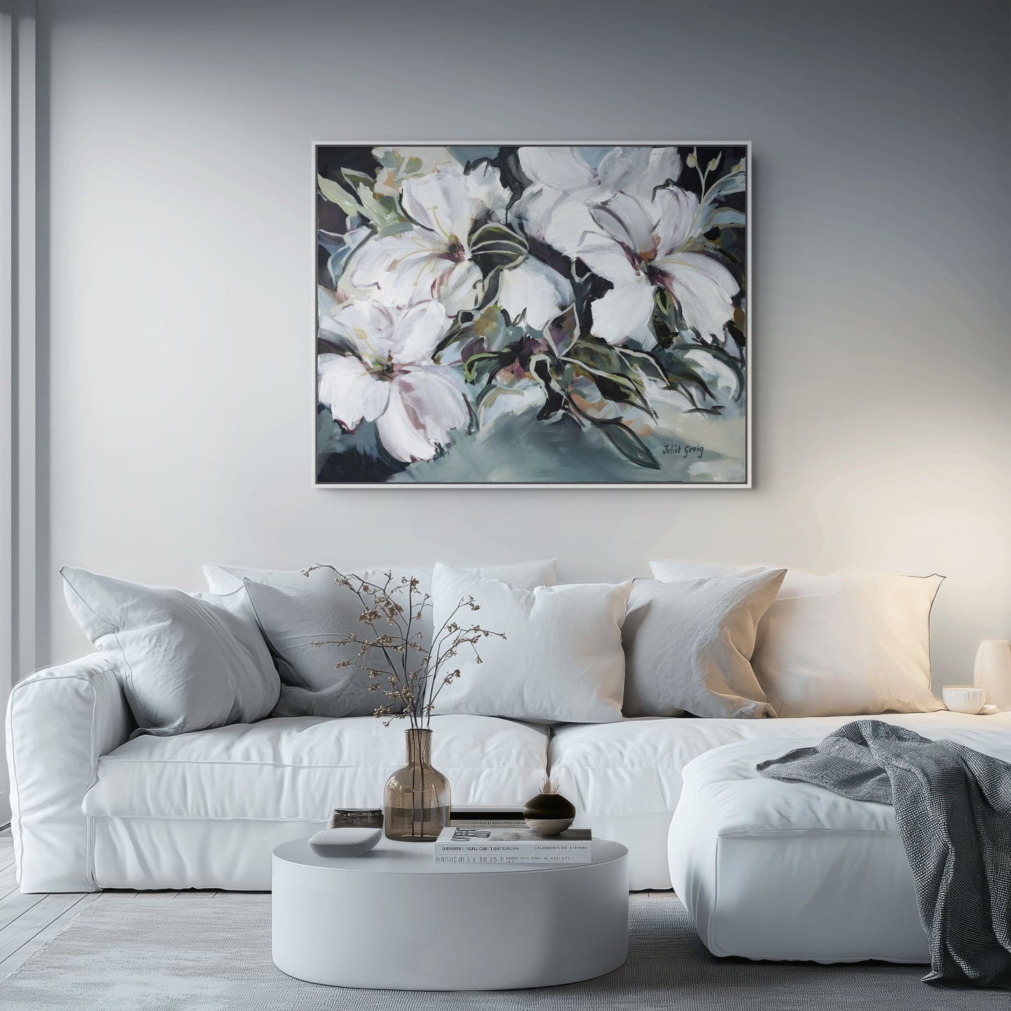 White Blossoms Canvas Print