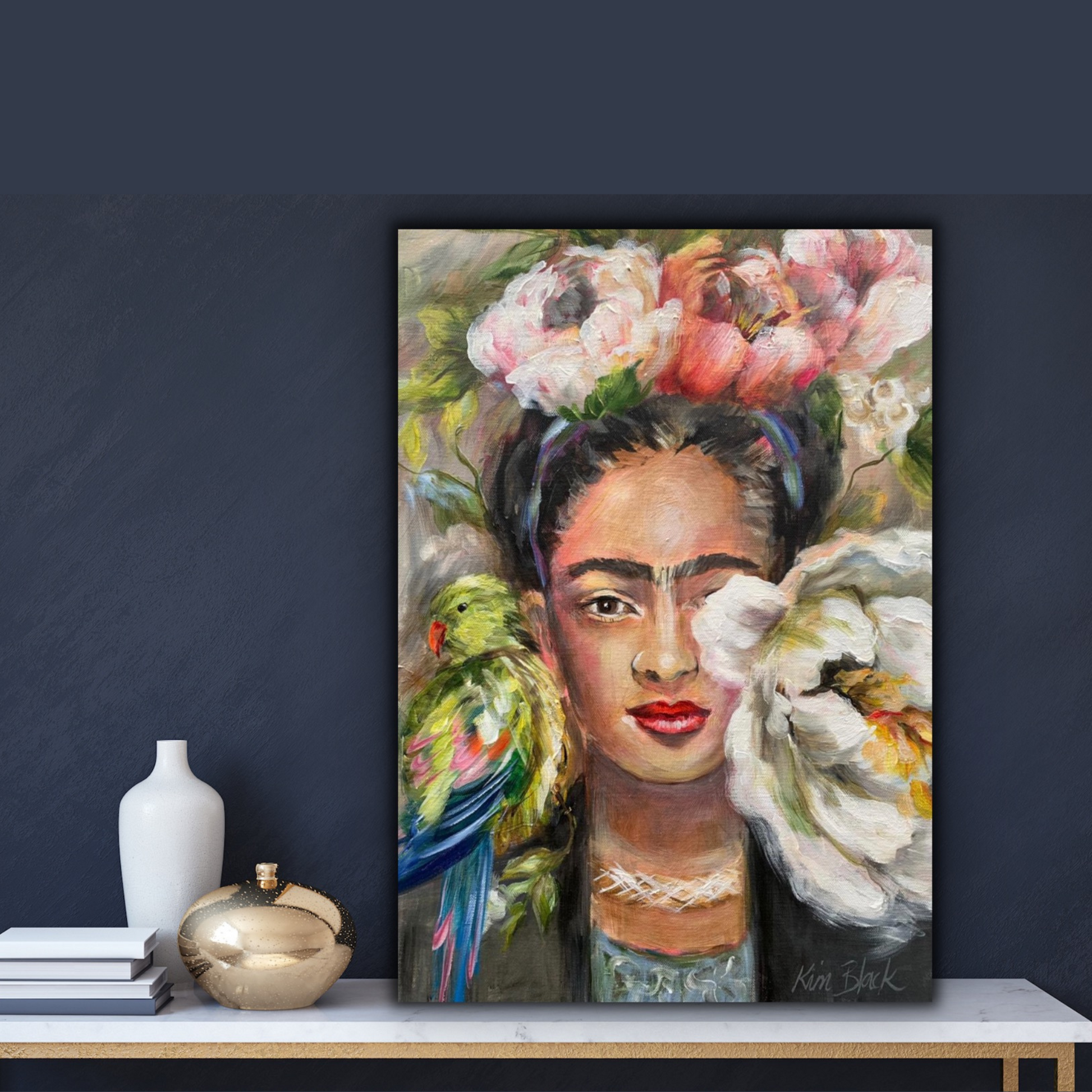 Frida Canvas Print against Wall - Kim Black - Ruthanne Collection