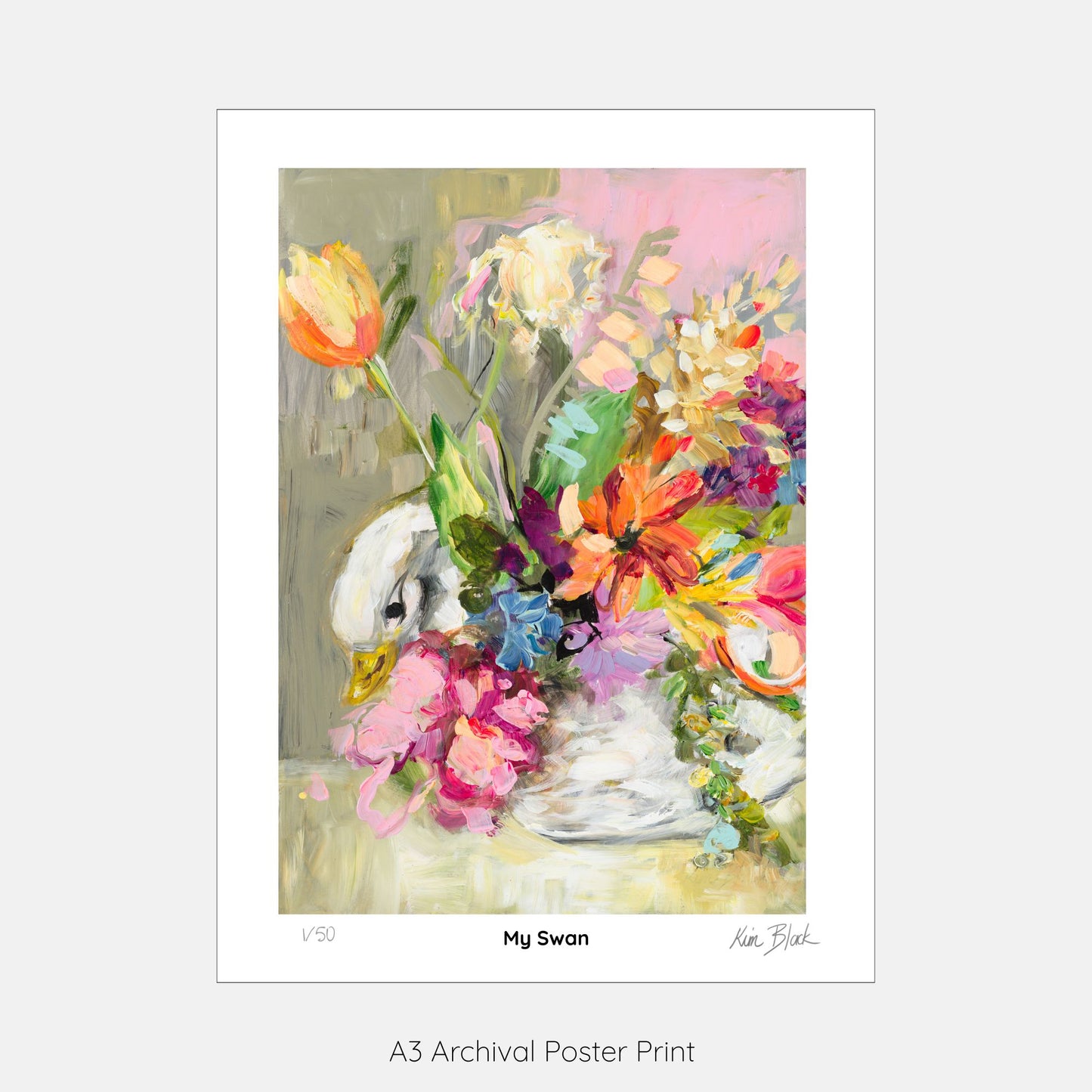 My Swan - Limited Edition Signed Poster Print by Kim Black