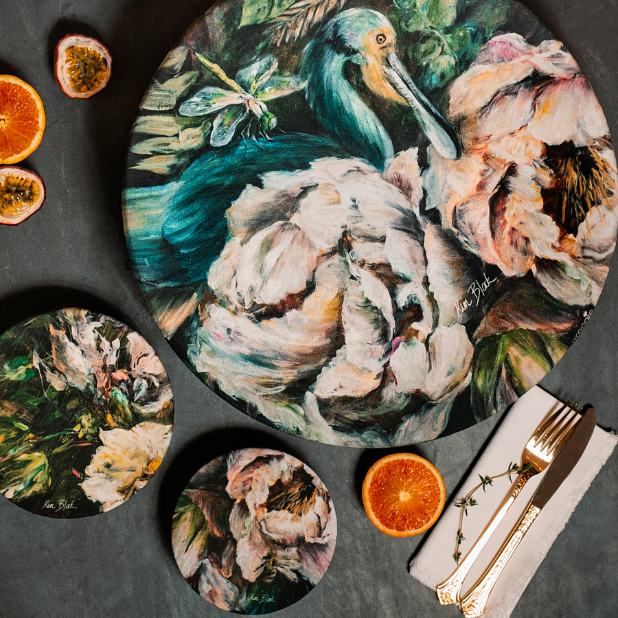 Floral Food Cover Set - Kim Black - Ruthanne Collection