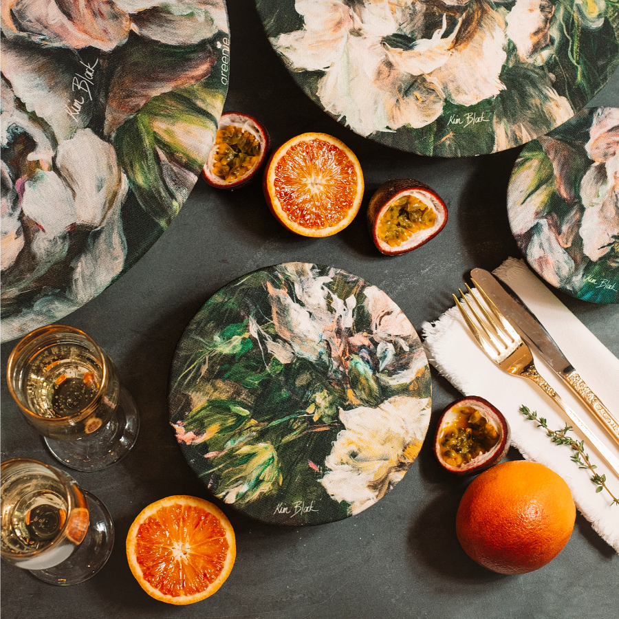 Floral Food Cover Set - Kim Black - Ruthanne Collection