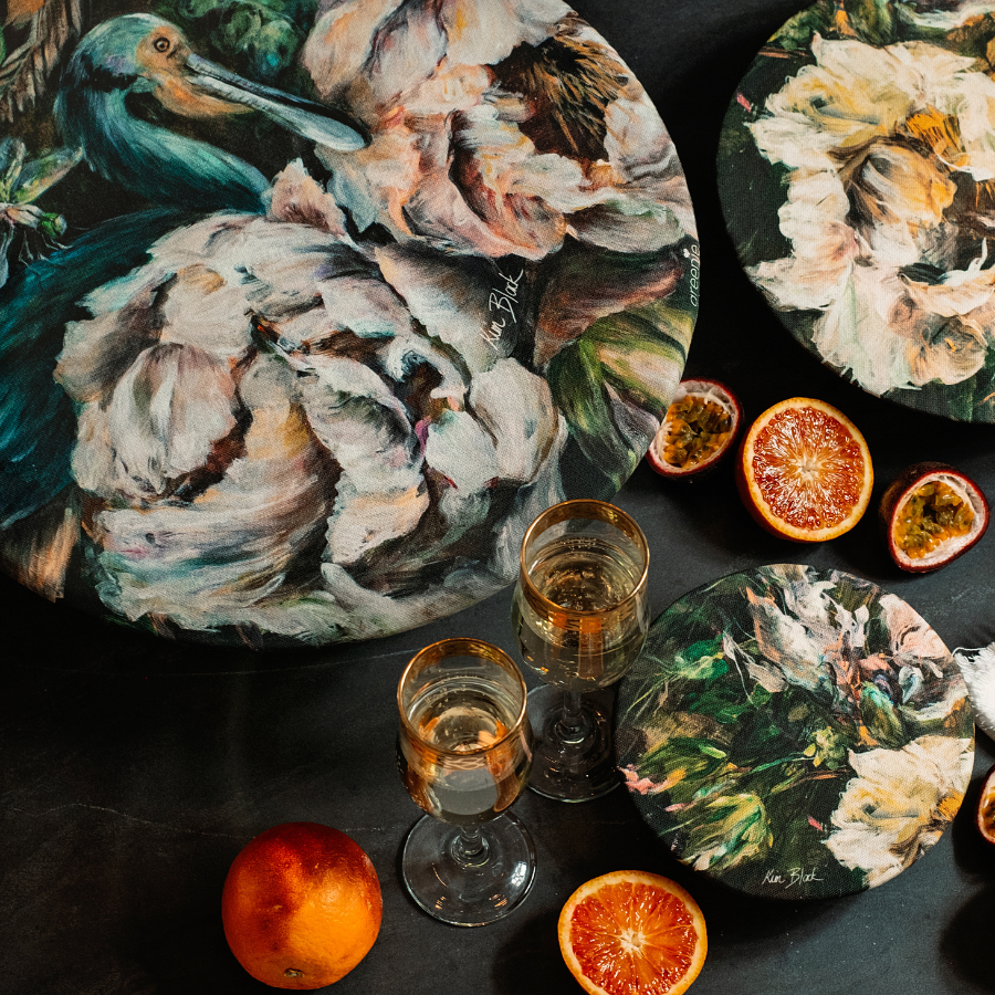 Floral Food Cover Set - Kim Black - Ruthanne Collection