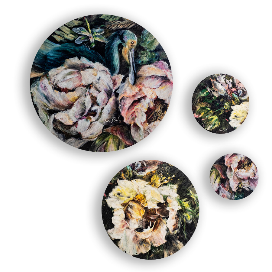 Floral Food Cover Set - Kim Black - Ruthanne Collection