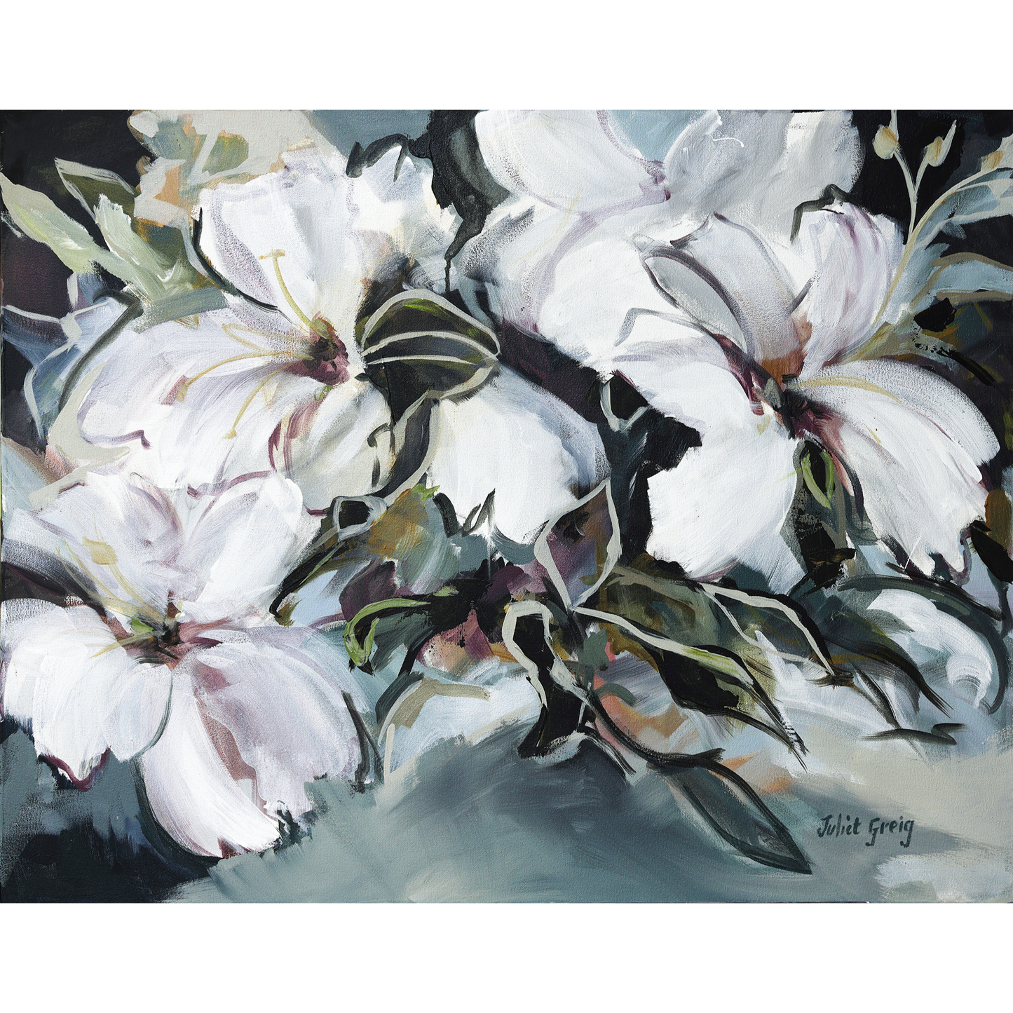 White Blossoms Canvas Print