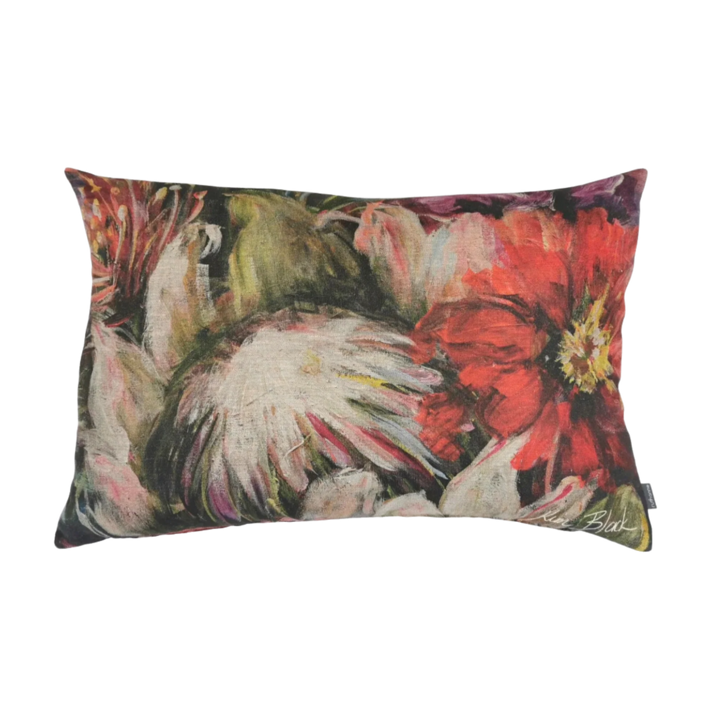 Living in Colour Linen Scatter Cushion - Kim Black - Ruthanne Collection